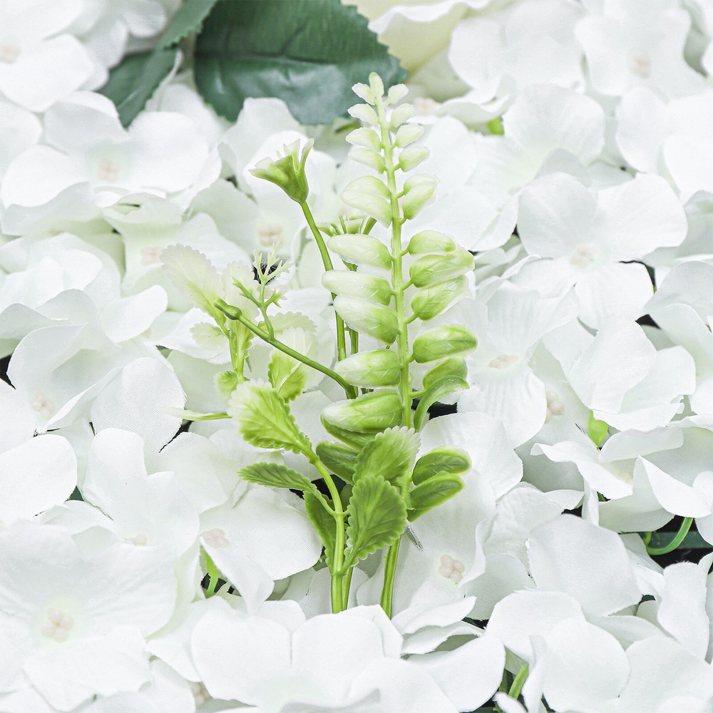 6PCS Artificial White Rose Flower Wall Backdrop Wedding Road Decor Cloth+Plastic