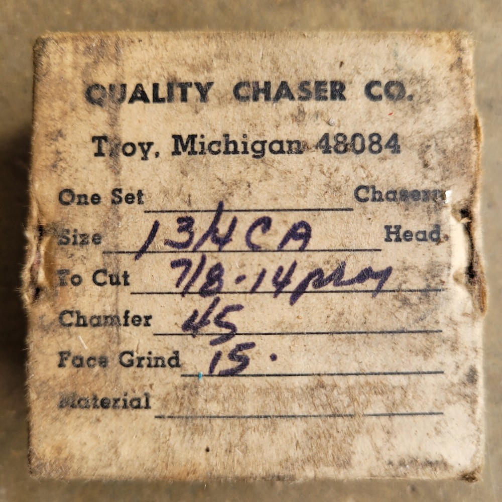 Geometric Thread Chaser 1-3/4 CA Head Size Chaser Set 7/8-14