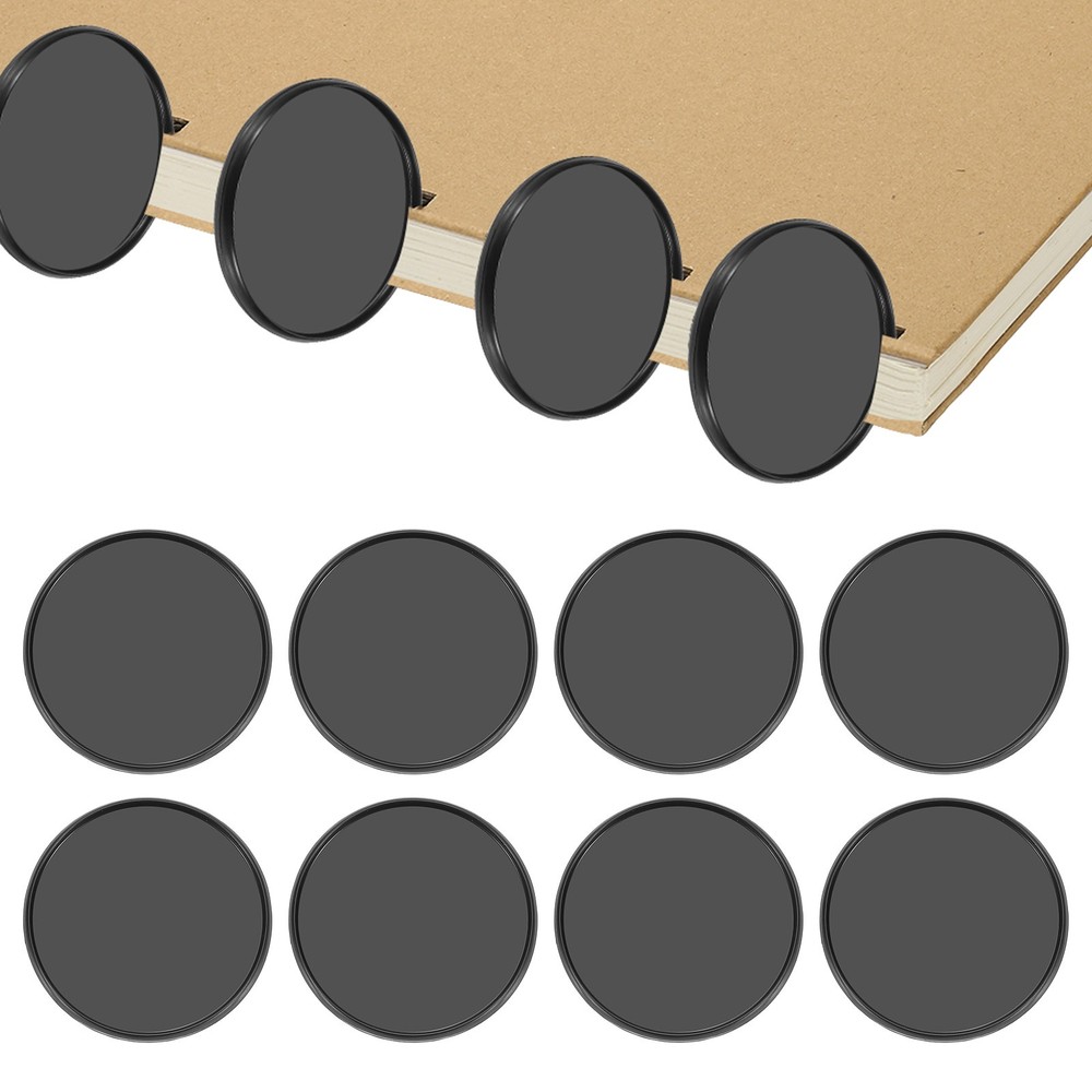 2 inch Plastic Book Binding Discs, 8Pcs Discbound Expansion Discs Round, Black