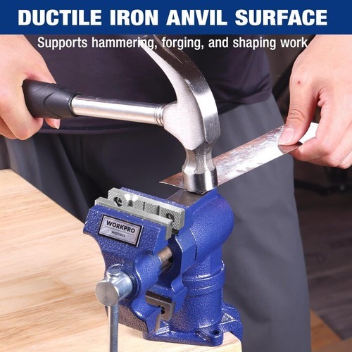 WORKPRO Portable Dual Jaws Table Vises 2.5"&1.5" 360° Swivel Clamp-On Bench Vise