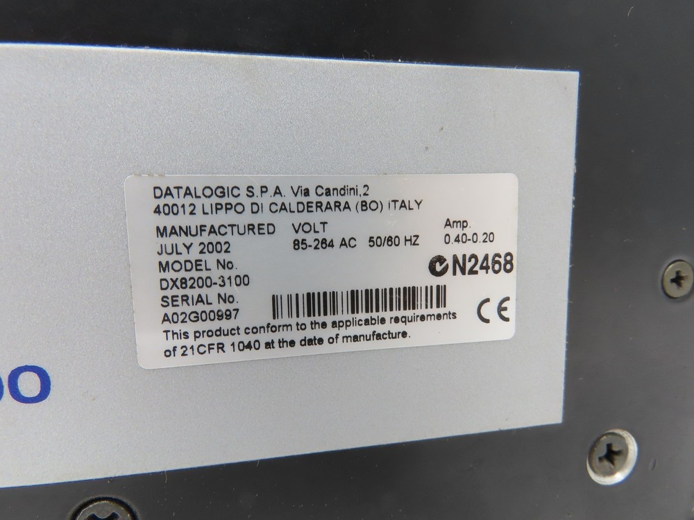 Datalogic DX8200-3100 Laser Barcode Scanner X-Pattern 85-264VAC 50/60Hz