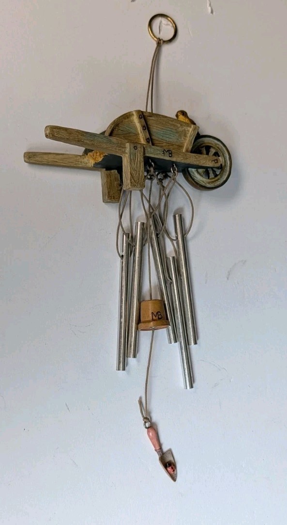 Marjolein Bastin Sketchbook Birds in a Flower Basket Wind Chimes Resin & Metal