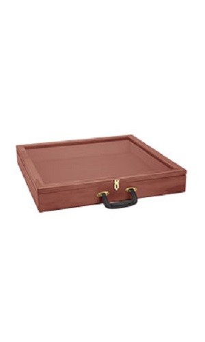 Wood Countertop Display Case View Clear Top Portable Cherry 24" x 36 x 4