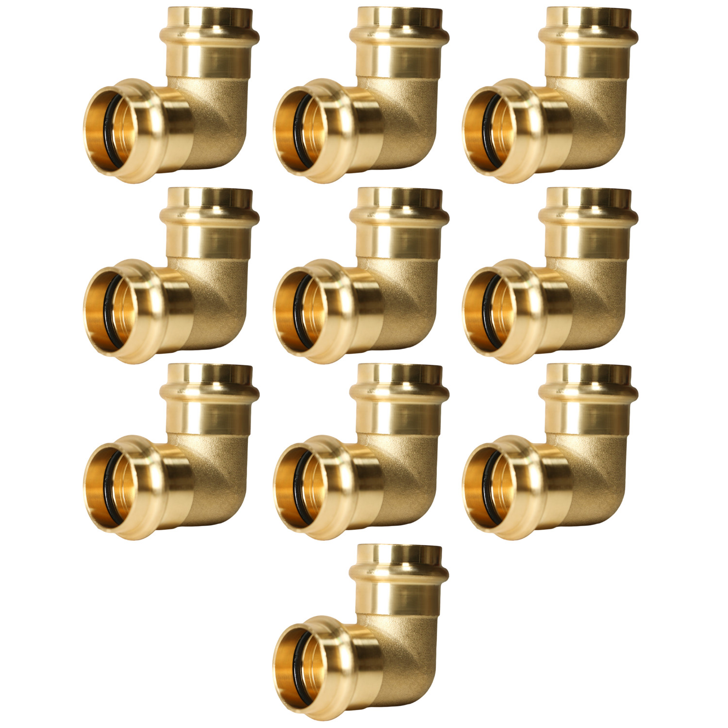 10 Pack XFITTING 1" Press Elbow, NSF Certified, Lead Free Brass, ProPress