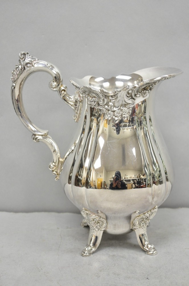 Vintage Baroque by Wallace 267 Silver Plated Footed Lemonade Water Pitcher