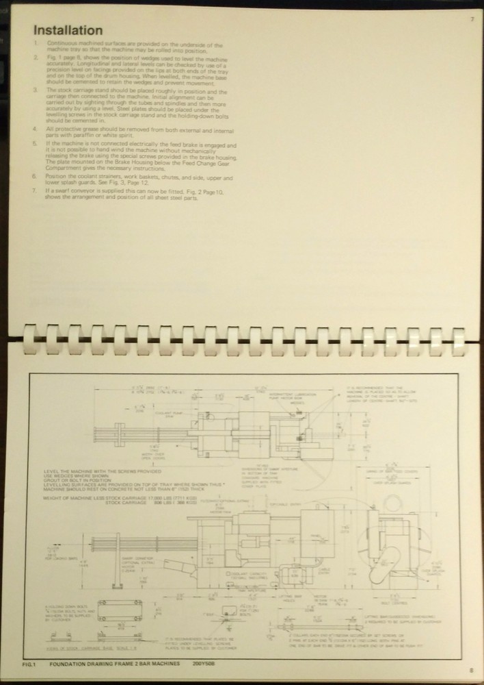 Wickman 1"-8 Spindle Bar Automatic Operators Handbook