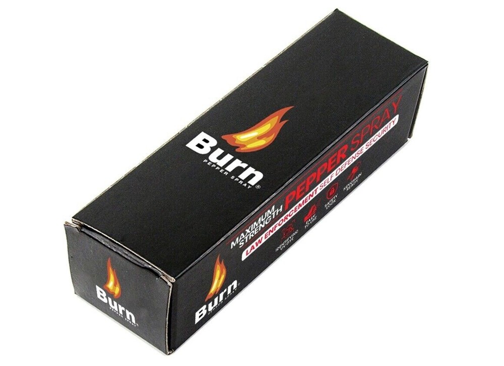 2 PACK BURN Pepper Spray 1/2oz Self Defense Keychain Security Case Black
