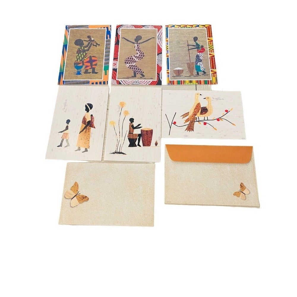 12 New Blank Inside Notecard and Envelope 6" x4" 2 Different Patterns
