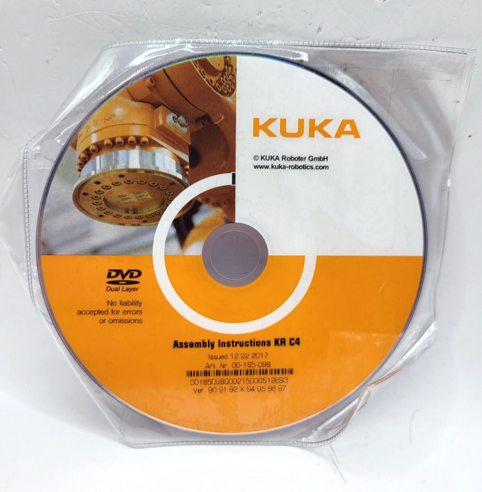 KUKA ASSEMBLY INSTRUCTIONS KR C4, DVD, 0369G