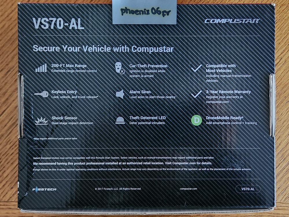 Brand New! Compustar VS70-AL All-in-One Universal Security System Bundle