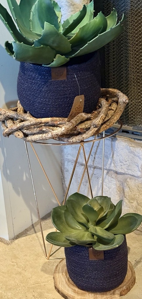 KARMA JUTE BASKETS PLANTER SET (2) Small - Medium NWT