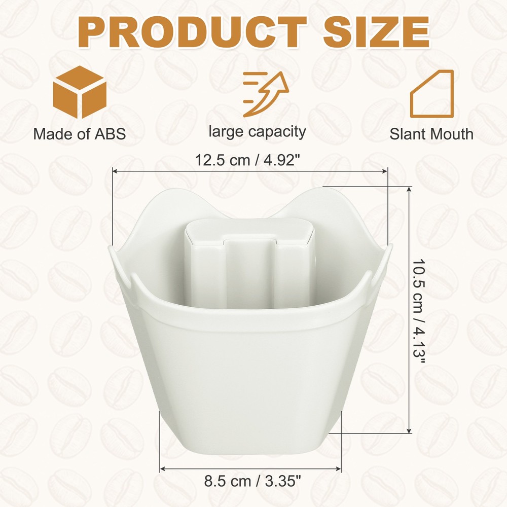 Coffee Knock Box, 4 Inch Plastic Polygonal Knock Box Coffee Grounds Bin, White