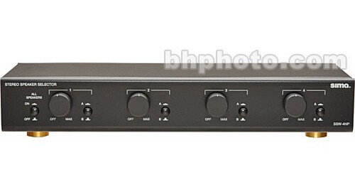 Sima SSW-4HP Stereo Speaker Selector Switch – 4 Pair Speaker Distribution Box
