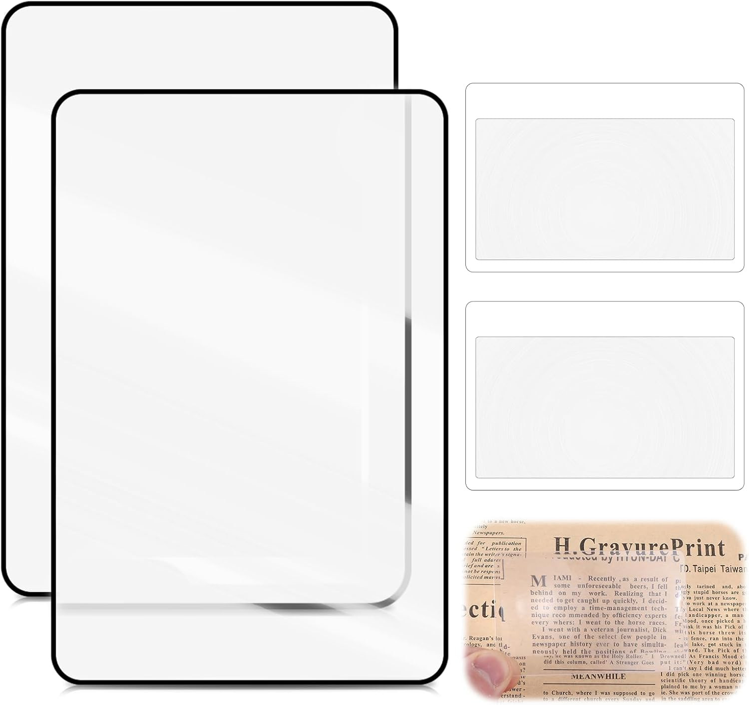 4PCS 3X Magnifying Sheets for Reading, Ideal for Seniors and Small Print