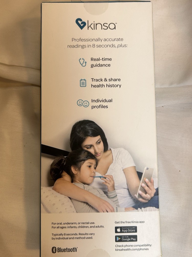Kinsa Quick Care Thermometer Digital Bluetooth Fast KSA-110