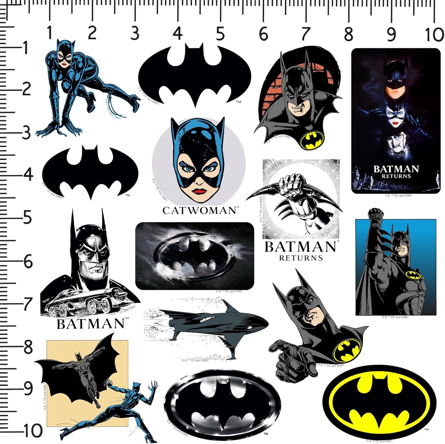BATMAN RETURNS COLLECTION DIE CUT VINYL 50 CT STICKER PACK