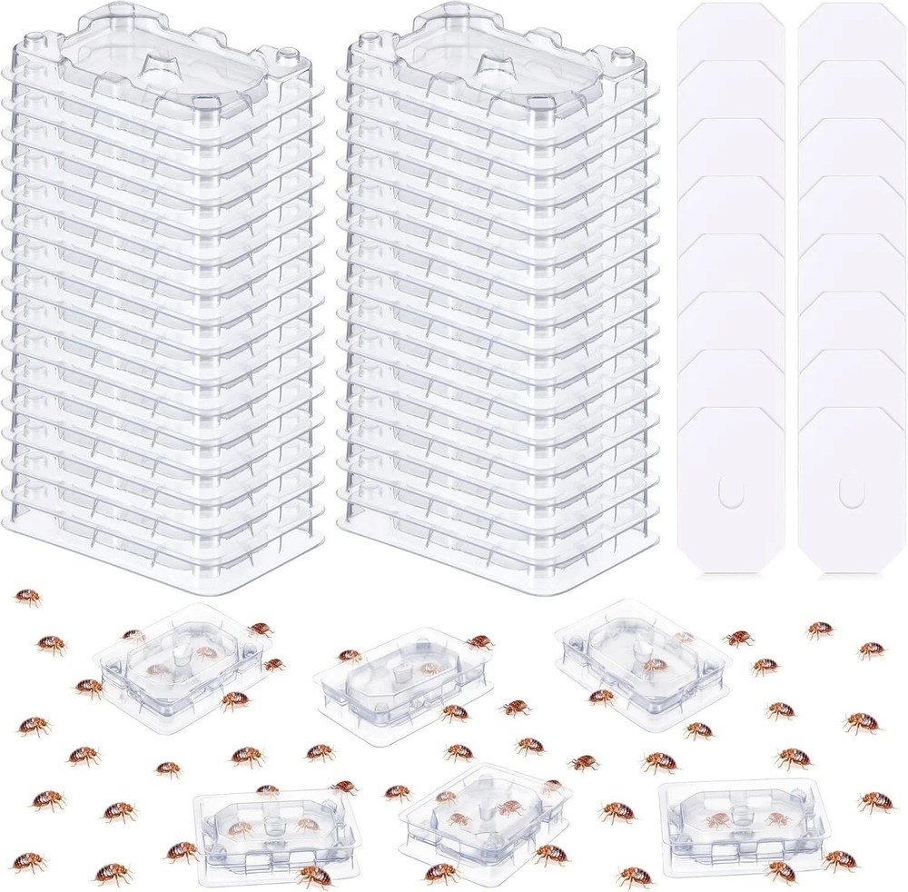 32 PCS Bed Bug Detector Reusable, Bedbug Traps with Strong Glue, Bedbug Intercep