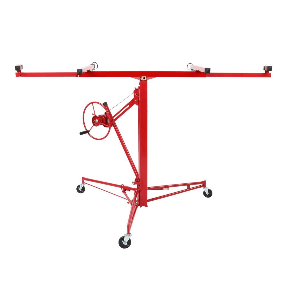 16FT Drywall Panel Hoist Dry Wall Rolling Caster Lifter Construction Tool Red