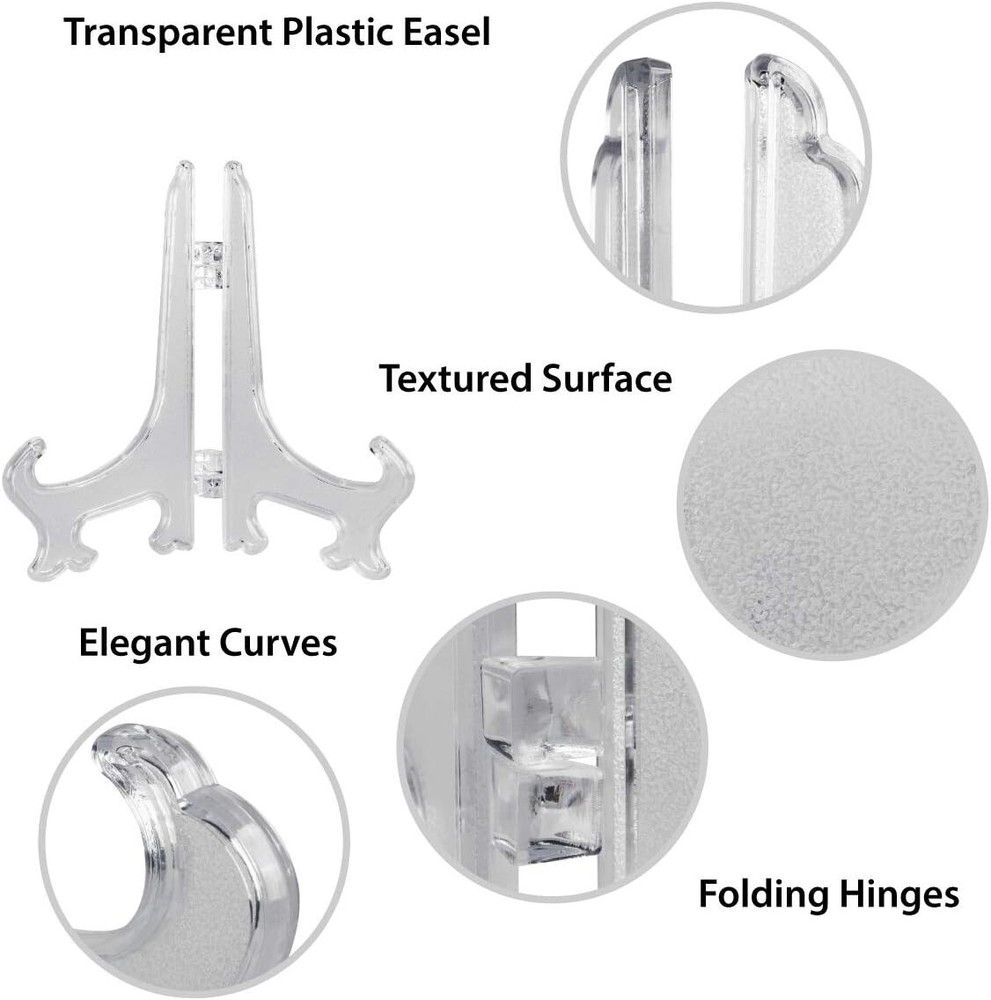 12 Clear Display Stands for Plates and Event Decorations - Elegant & Functional