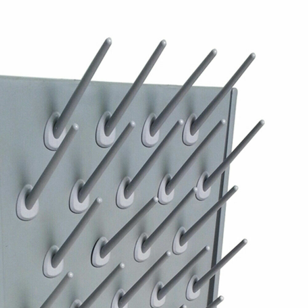 27 Pegs Laboratory Drying Rack Lab Draining Peg Board Rack Wall Mount PP