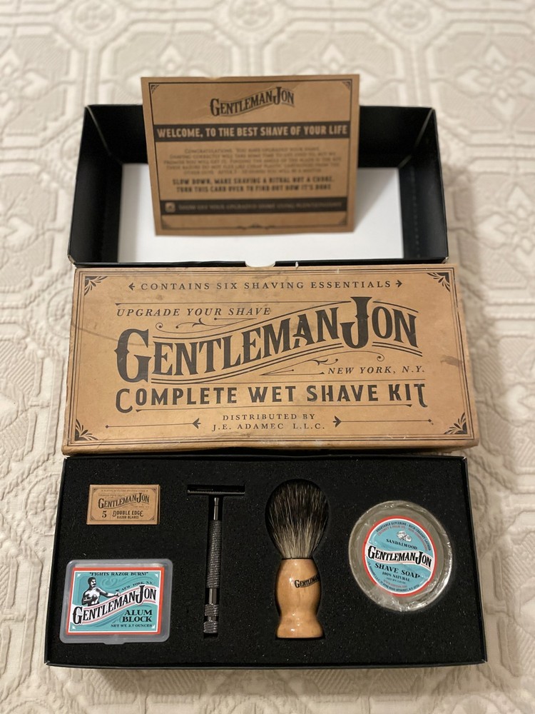 Gentleman Jon Complete Wet Shave Kit 6 Pieces New