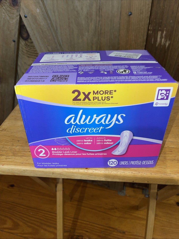 Always Discreet Incontinence Liners, Very Light Absorbency Regular Length 120 Ct