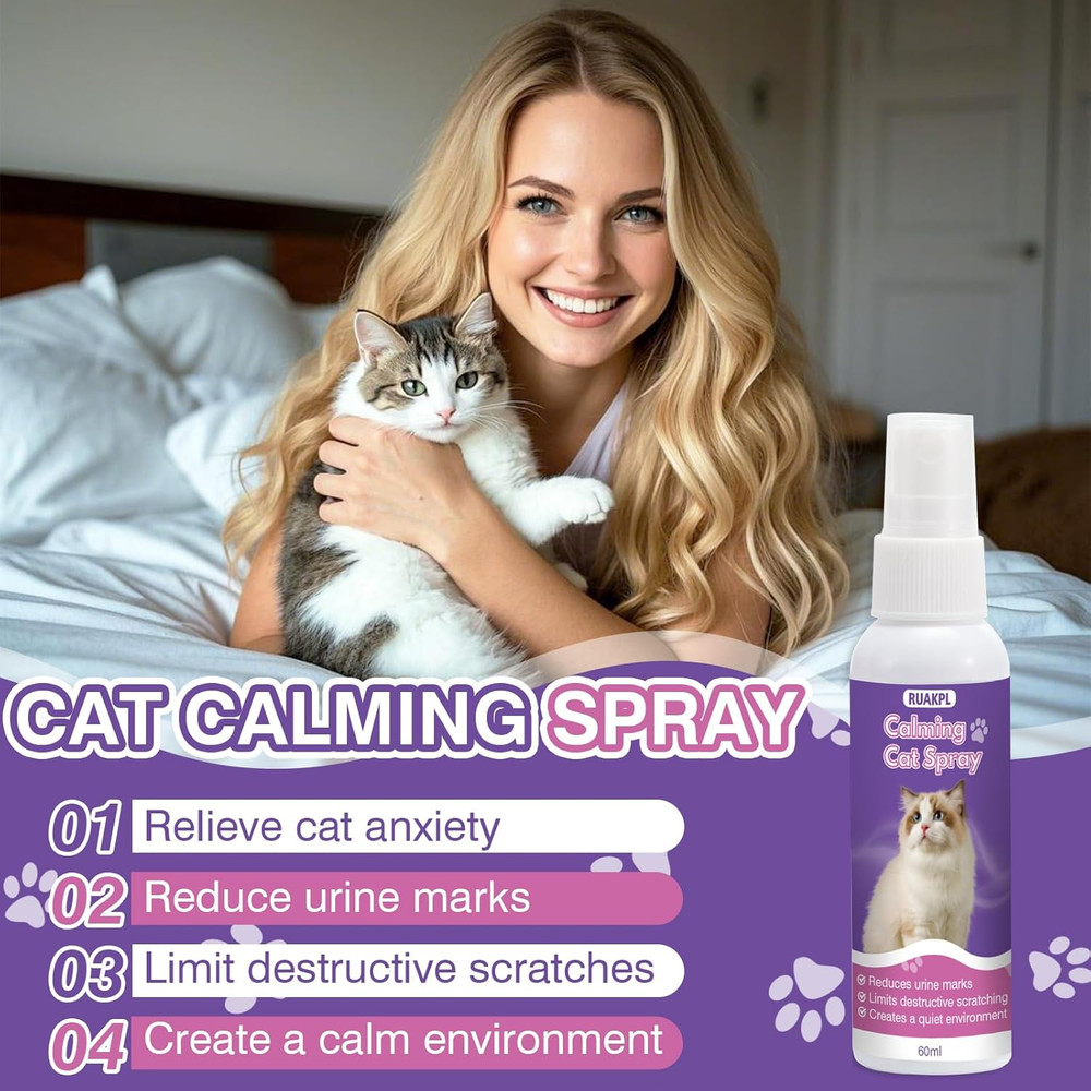 Cat Calming Spray 60 ML 2 Pack Calming Solution for Cats Cat Pheromone Spray Red