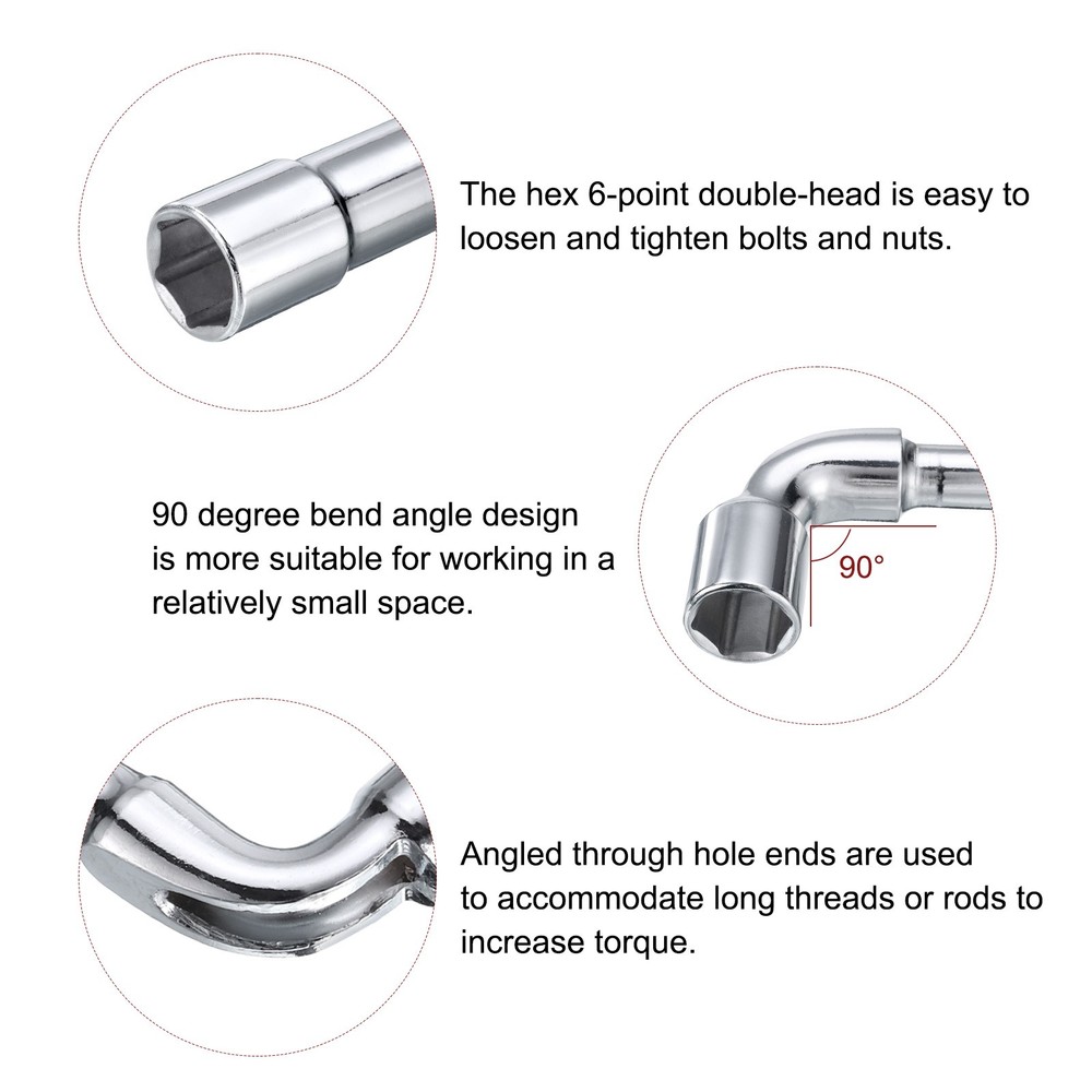 L Shaped Angled Hex Socket Wrench 6mm Double Ended Metric Socket Spanner
