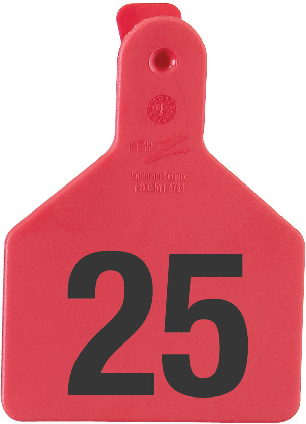 Z Tags Calf Ear Tags Red Numbered 1-25