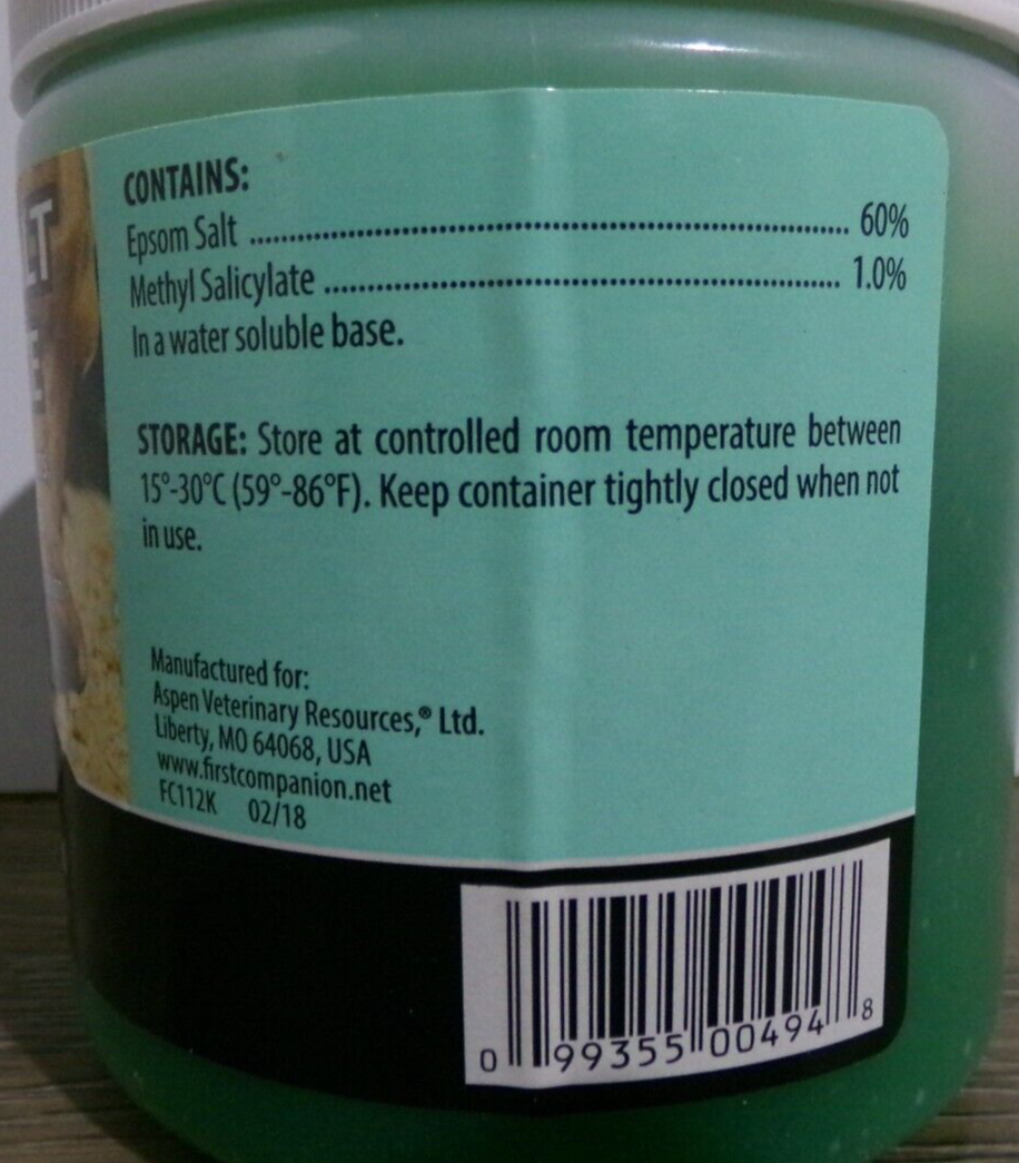 First Companion Epsom Salt Poultice, 20oz, Exp. 03/2025, New S1