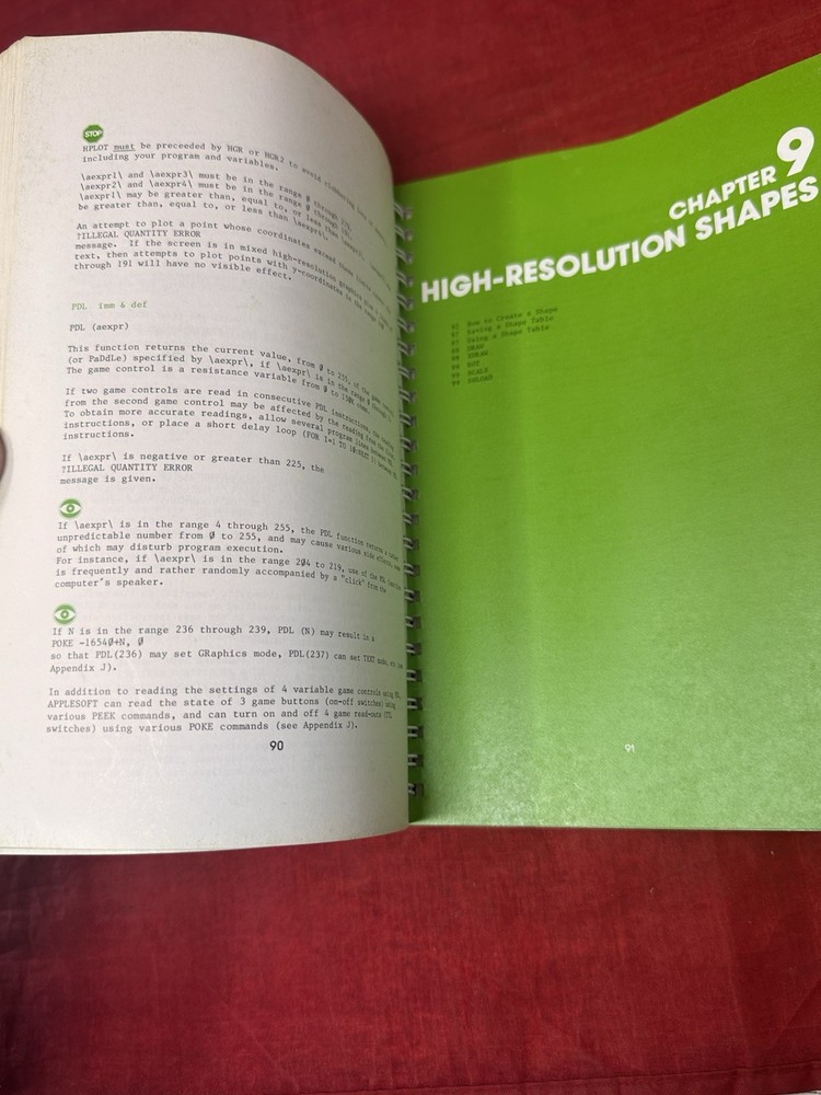 Applesoft II Basic Programming Reference Manual VTG 1978 w/ Foldout Spiral Book