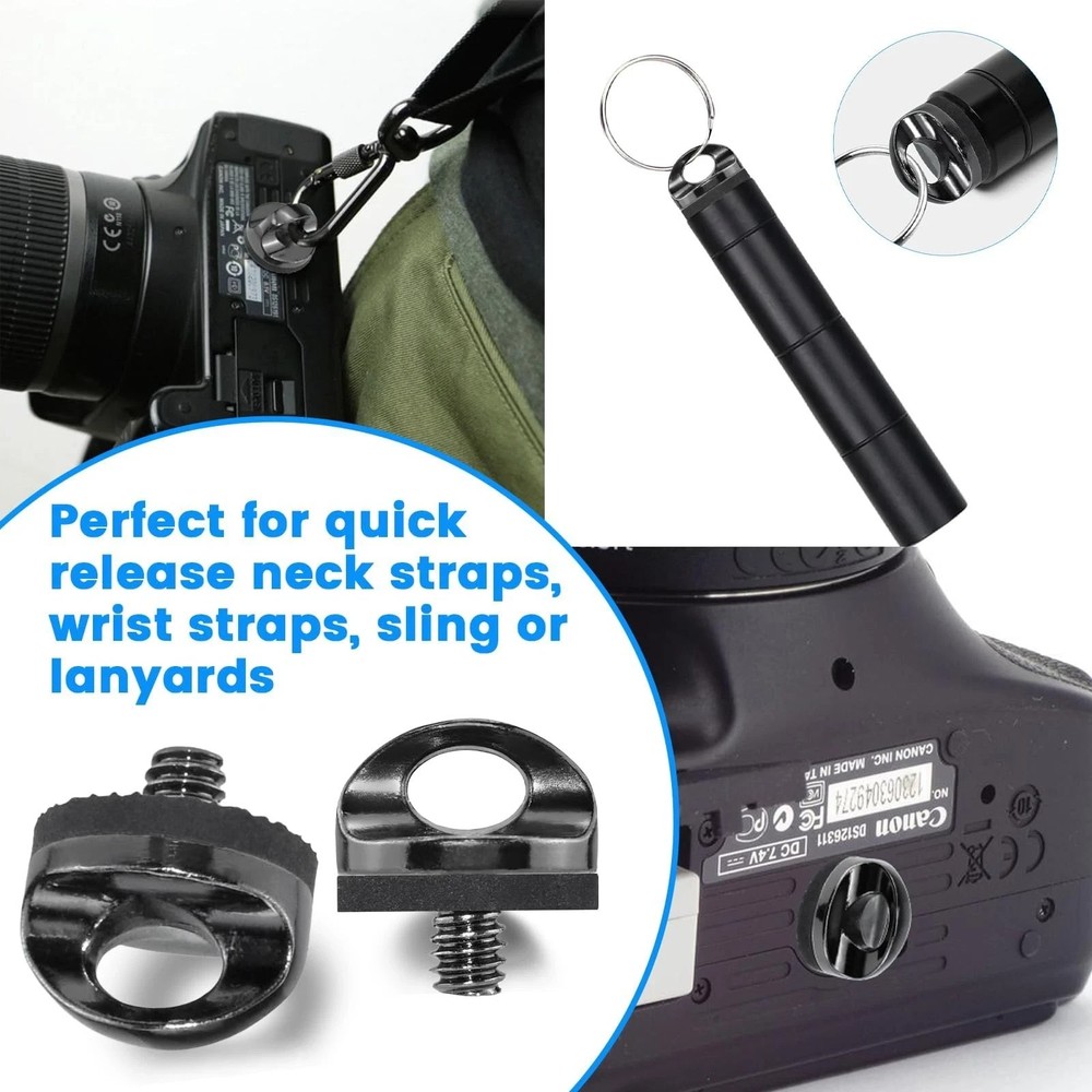 1/4" Camera Neck Strap Screw Holder, SDTC Tech 2 Pack 1/4", neck strap screw