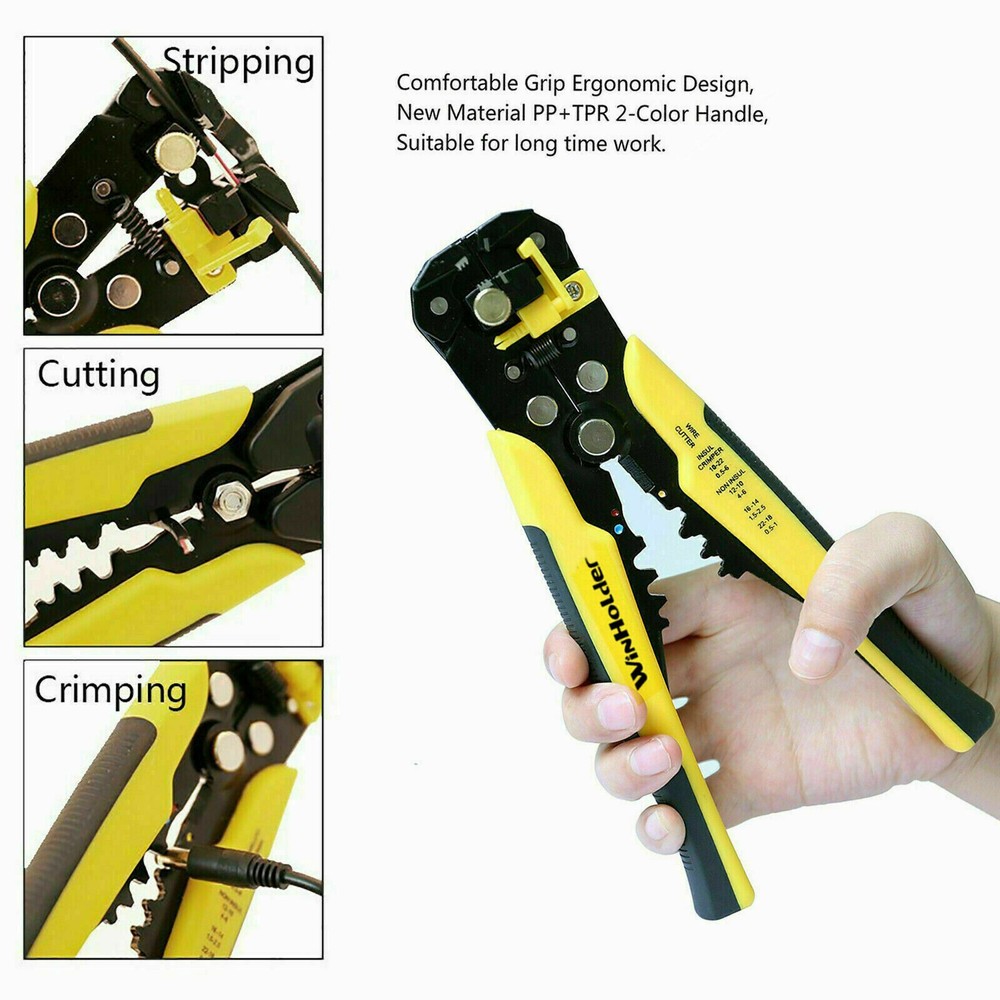 Automatic Wire Striper Cutter Stripper 8" Professional Crimper Terminal Tool