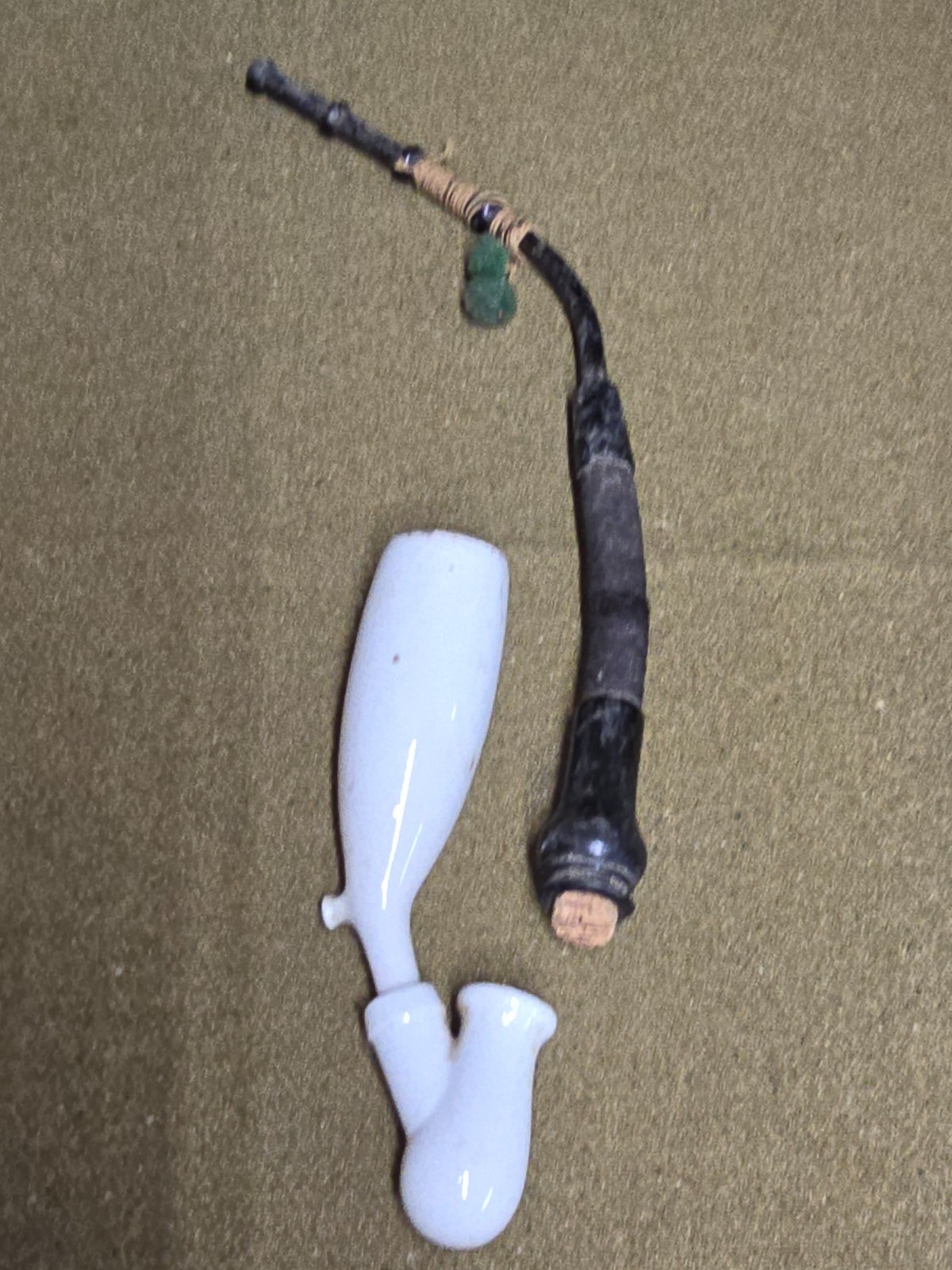 WWI Era German Porcelain Tobacco Pipe or 'Gesteckpfeife'