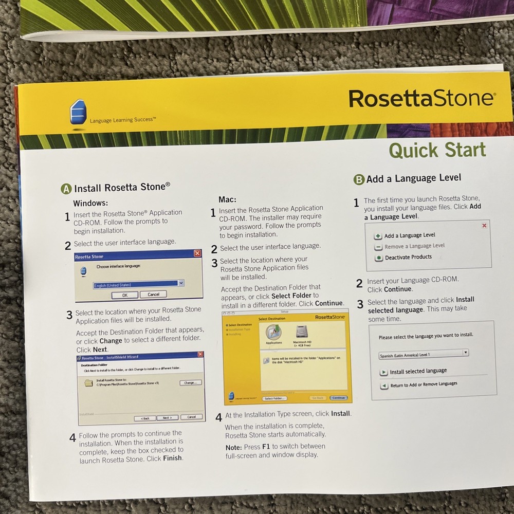 Rosetta Stone Spanish Level 1 Version 3 Complete With Headset