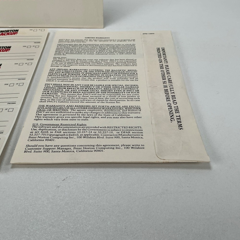The Norton Backup Vintage Computer Software and Manual for IBM PC