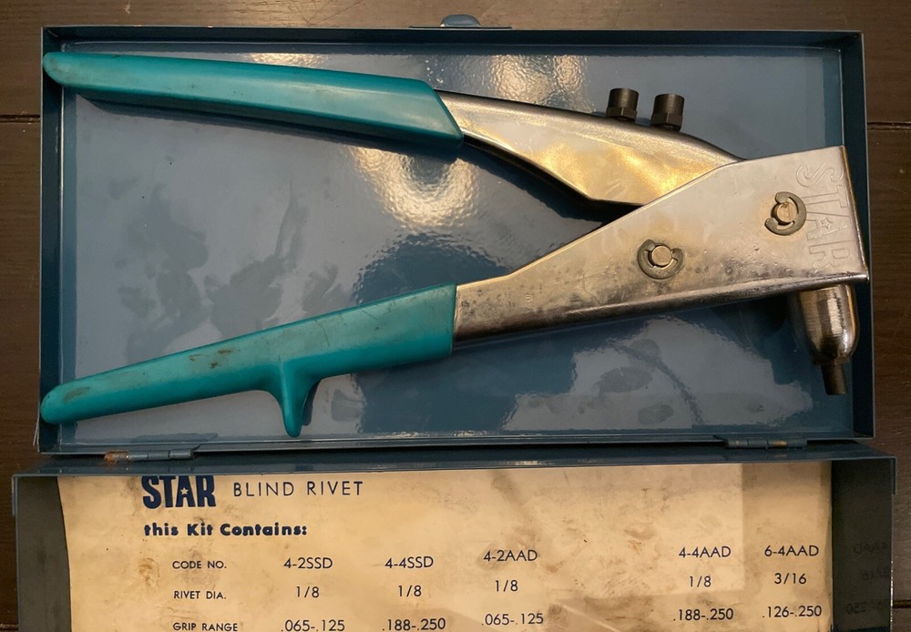 Vintage Star Blind Rivet Set w/ Case