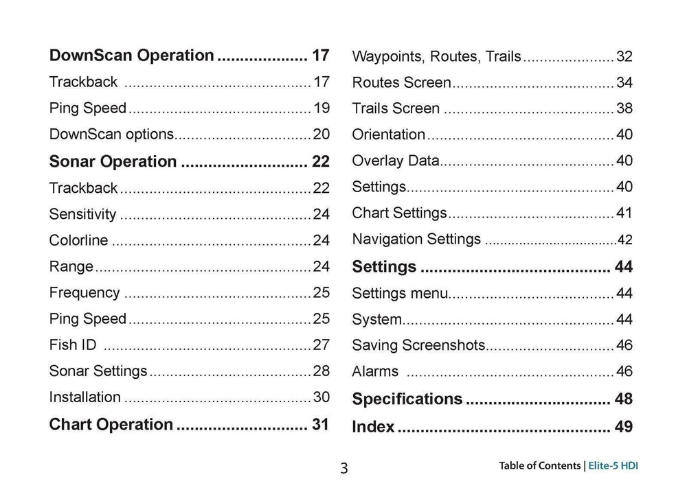 LOWRANCE Navico Elite 5 HDI Combo Instruction User Manual TOUGH SPIRAL BINDING
