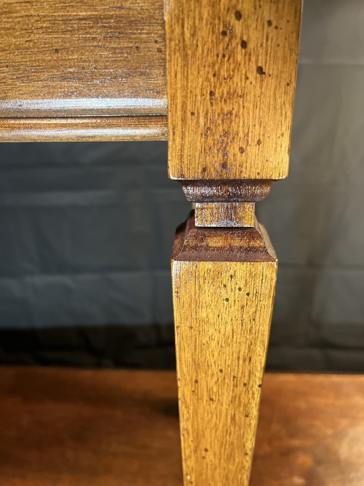 Vintage Solid Cherry Side Table w/ elt-Lined Drawer | Colonial Revival c.1935–45