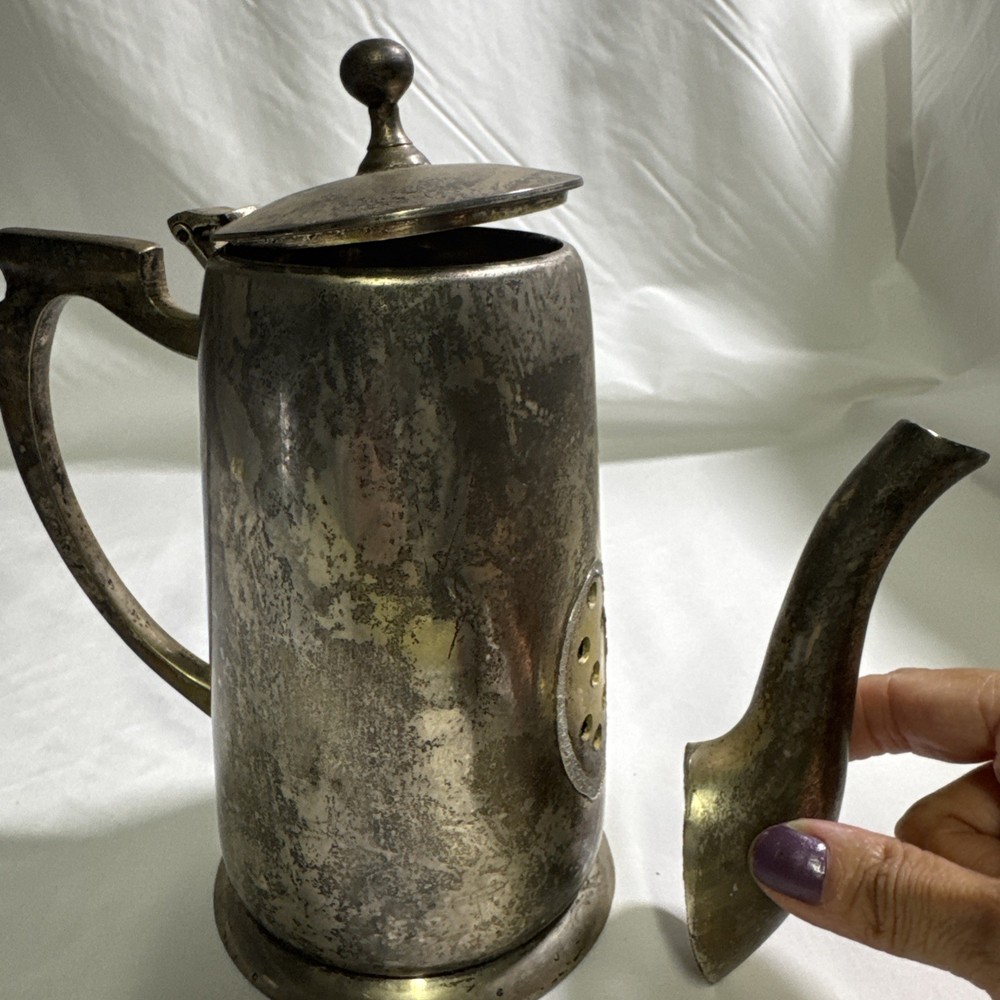 Vintage Silver Pitcher. Broken Spout.