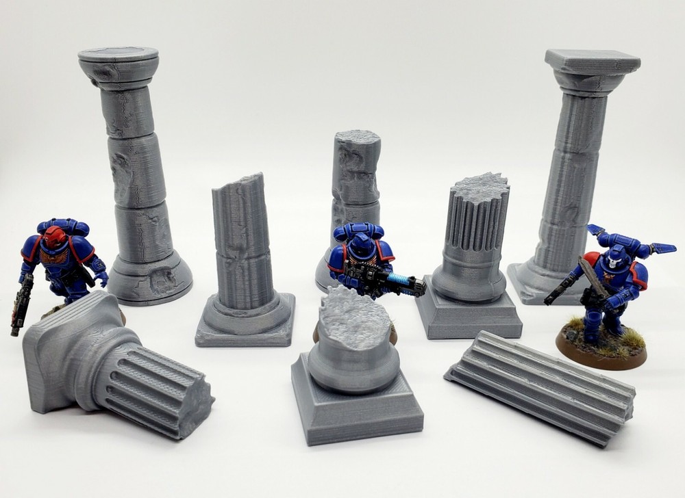 3d Printed Destroyed Columns/Pillars Terrain for Tabletop Gaming