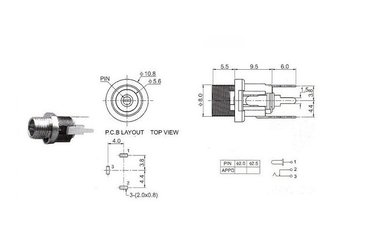 DC Power Supply Jack Socket Female Panel Mount Connector 5.5 x 2.1mm 2/5/10 Pcs