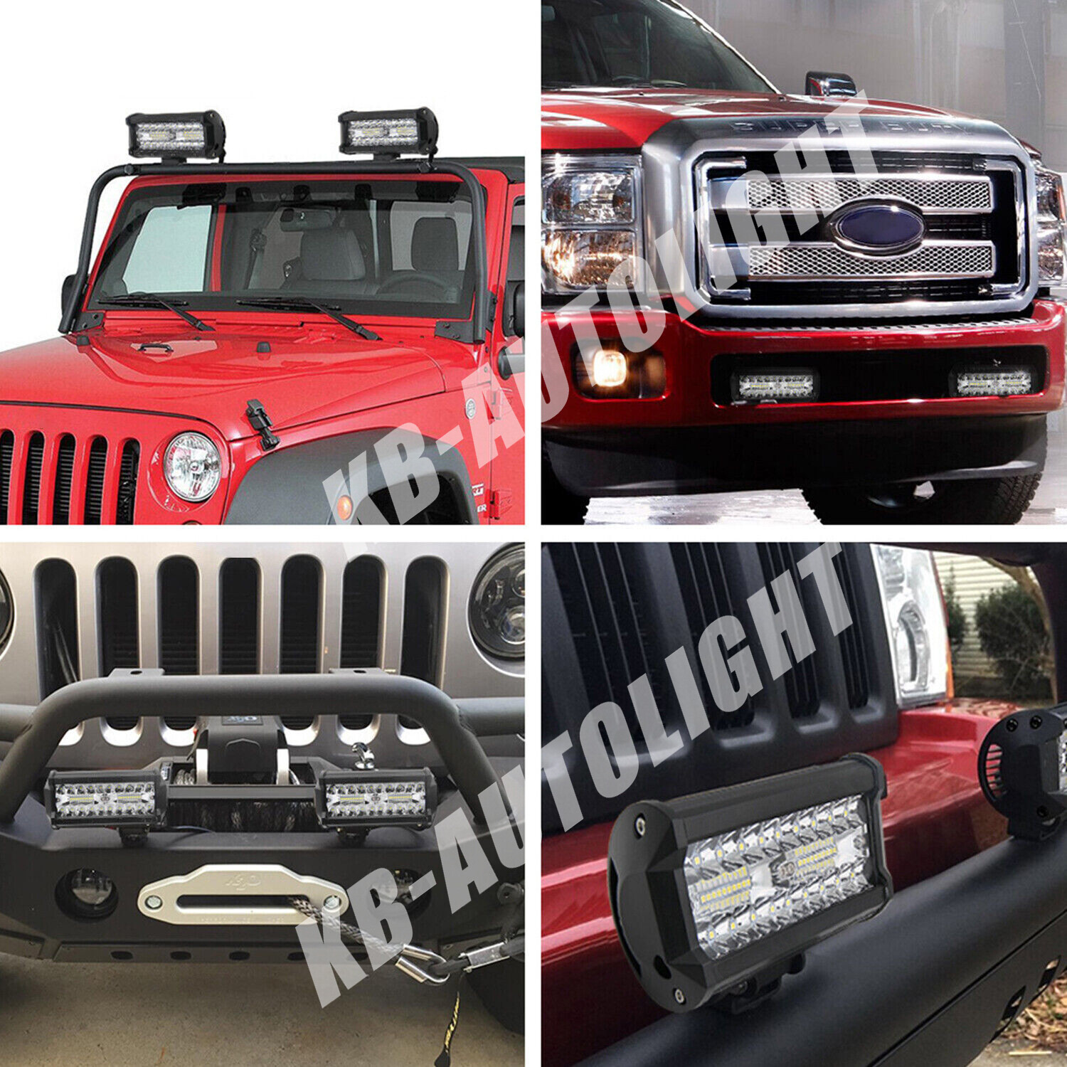 2x 7inch 20000LM LED Work Light Bar Flood Spot Pod Offroad Fog Driving ATV Truck