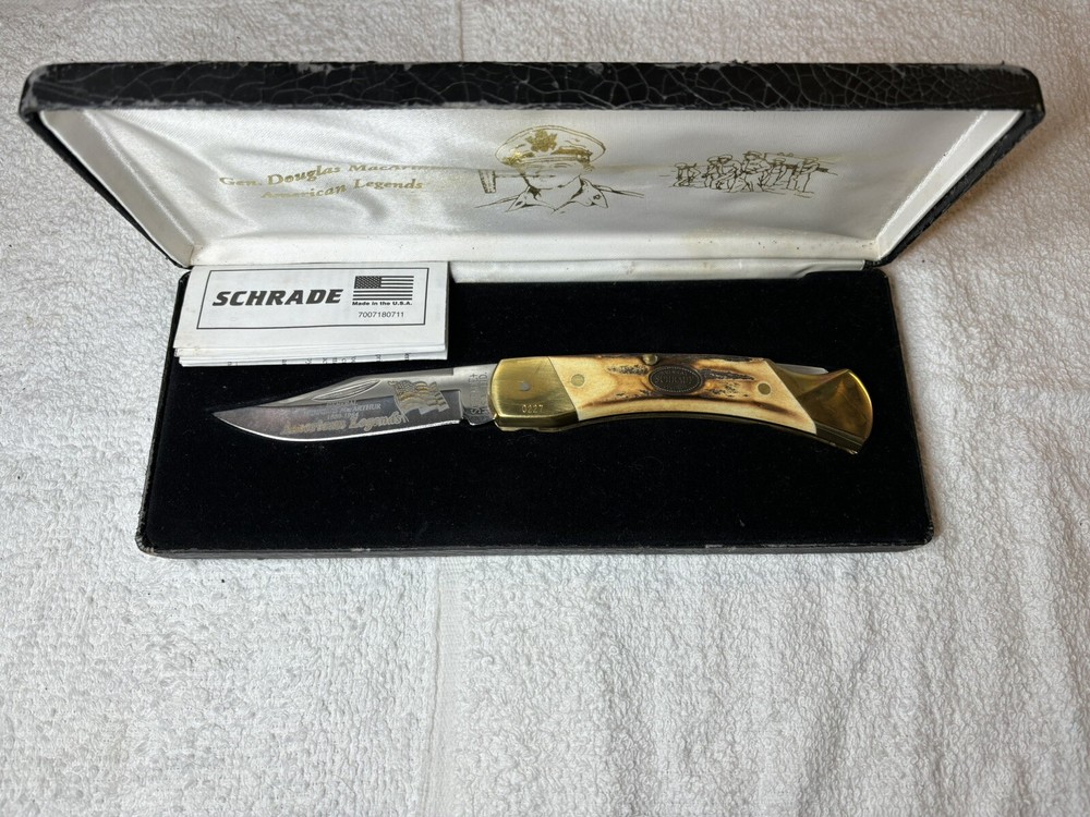 Schrade American Legends General Douglas MacArthur Lockback Knife with Case