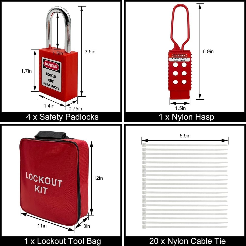 Portable Lockout Pouch with Padlocks