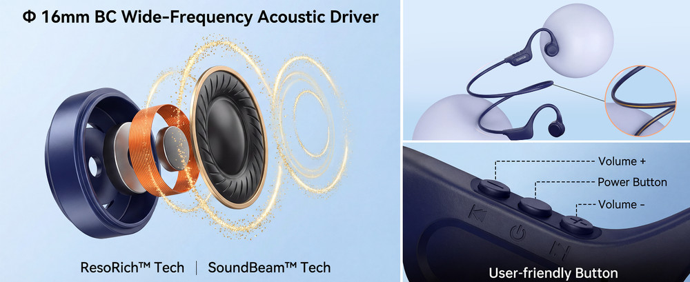 K1 Bone Conduction Bluetooth Headphones – Open-Ear Design, Comfortable & Safe