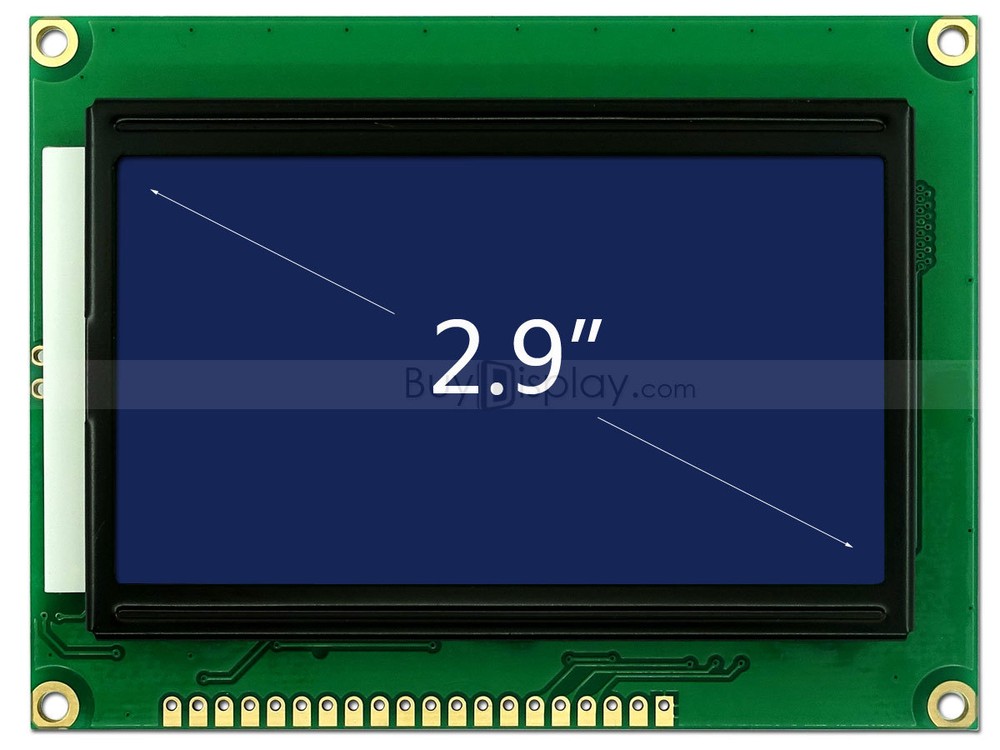 12864 128x64 Blue Graphic LCD Module Display,ST7920 Controller,Serial Interface