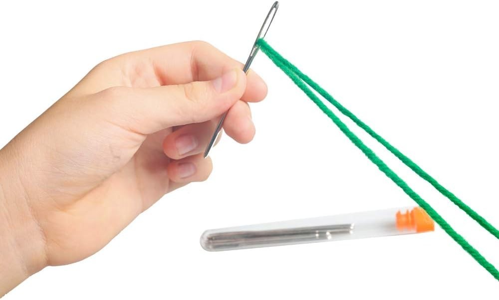 Large-Eye Blunt Needles, 15 Piece Set - Easy Threading & Storage Bottle Included
