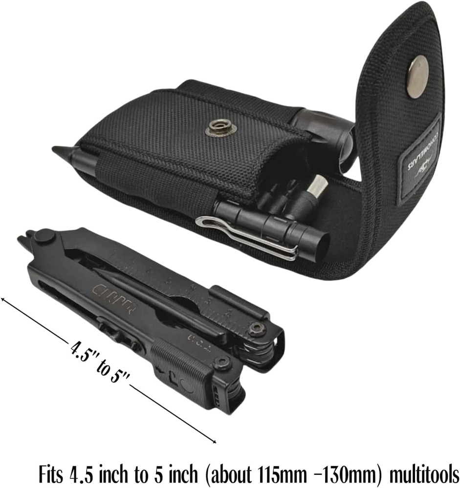 Multitool Nylon Sheath for 4.5'' to 5'' Multitool- Horizontally Large, Black