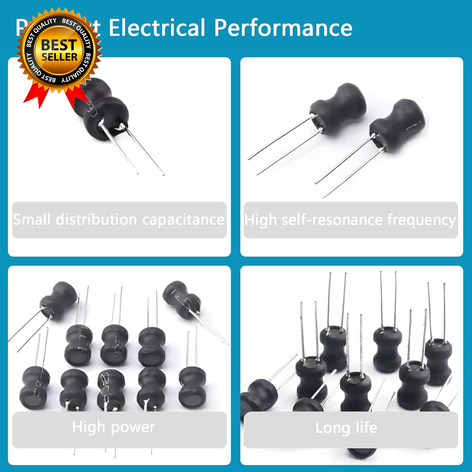 25 Values 242 Pcs Inductor Kit 1Uh to 100 Mh DIP Radial Power Choke